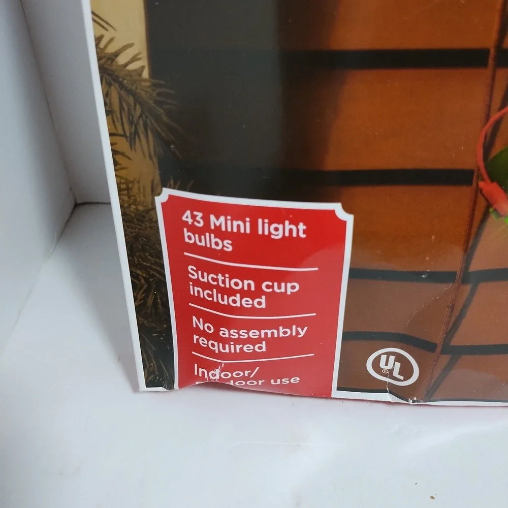 Lot Of 5 Holiday Time Lighted Santa Wall Window Decoration No Assembly 43 Lights